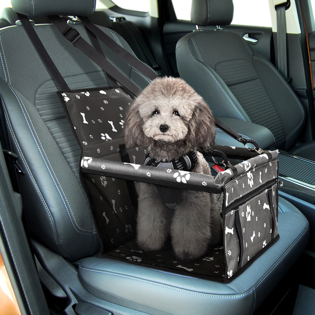 Nobleza - Refuerzo de Coche para Perros, Asiento del Coche de Seguridad para Mascotas Perro Gato Plegable Lavable Viaje Bolsas y Otra Mascota Pequeña con Cremallera Bolsillo, 40 * 34 * 25 cm