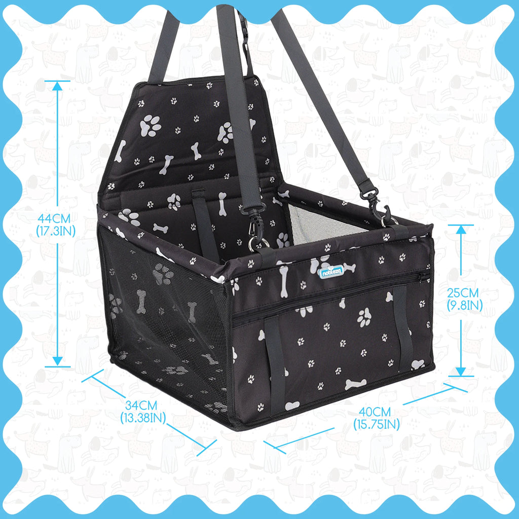 Nobleza - Refuerzo de Coche para Perros, Asiento del Coche de Seguridad para Mascotas Perro Gato Plegable Lavable Viaje Bolsas y Otra Mascota Pequeña con Cremallera Bolsillo, 40 * 34 * 25 cm