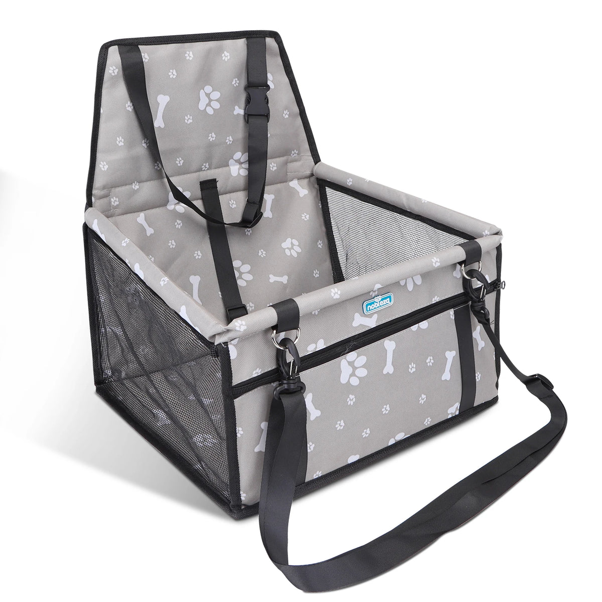 Nobleza - Refuerzo de Coche para Perros, Asiento del Coche de Seguridad para Mascotas Perro Gato Plegable Lavable Viaje Bolsas y Otra Mascota Pequeña con Cremallera Bolsillo, 40 * 34 * 25 cm