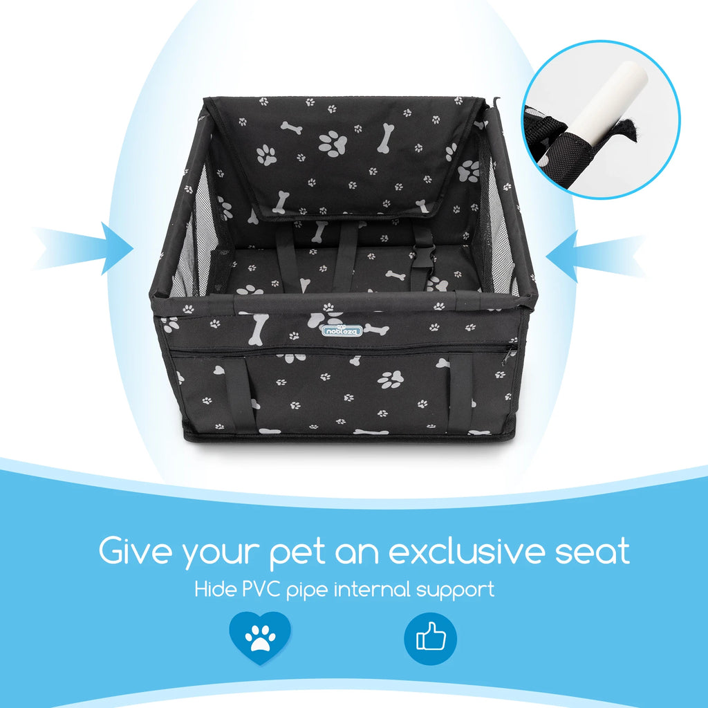 Nobleza - Refuerzo de Coche para Perros, Asiento del Coche de Seguridad para Mascotas Perro Gato Plegable Lavable Viaje Bolsas y Otra Mascota Pequeña con Cremallera Bolsillo, 40 * 34 * 25 cm