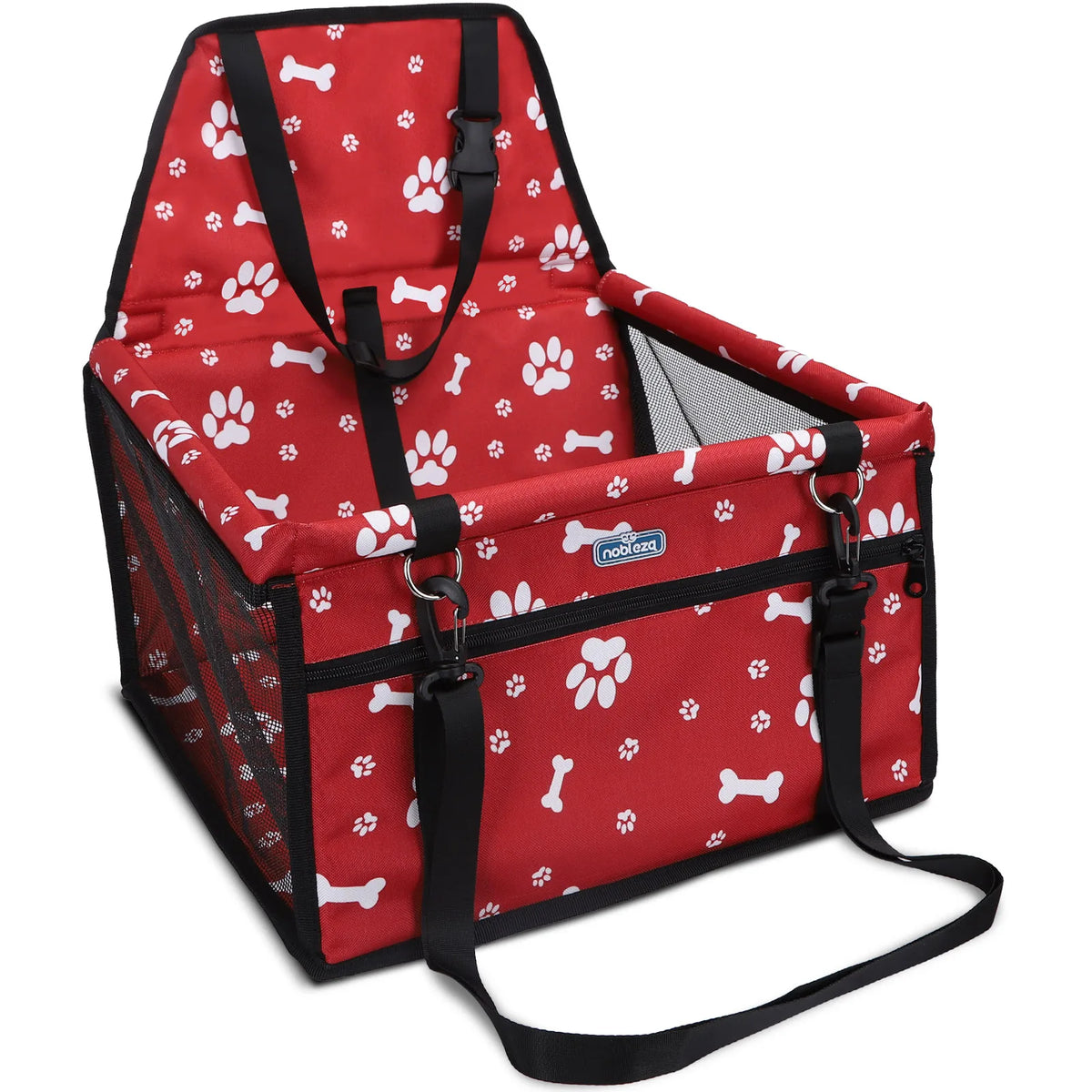 Nobleza - Refuerzo de Coche para Perros, Asiento del Coche de Seguridad para Mascotas Perro Gato Plegable Lavable Viaje Bolsas y Otra Mascota Pequeña con Cremallera Bolsillo, 40 * 34 * 25 cm
