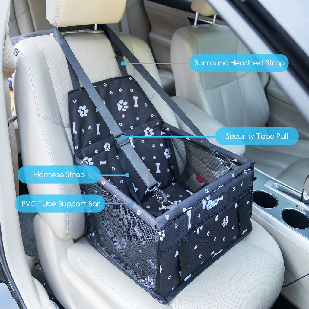 Nobleza - Refuerzo de Coche para Perros, Asiento del Coche de Seguridad para Mascotas Perro Gato Plegable Lavable Viaje Bolsas y Otra Mascota Pequeña con Cremallera Bolsillo, 40 * 34 * 25 cm