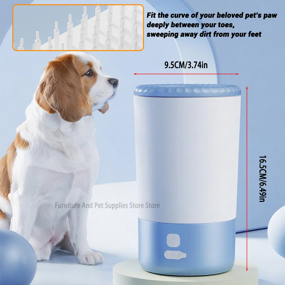 Lavadora de pies para mascotas, limpiador eléctrico de patas para mascotas, limpiador rápido automático para perros, taza para pies impermeable portátil de poco ruido
