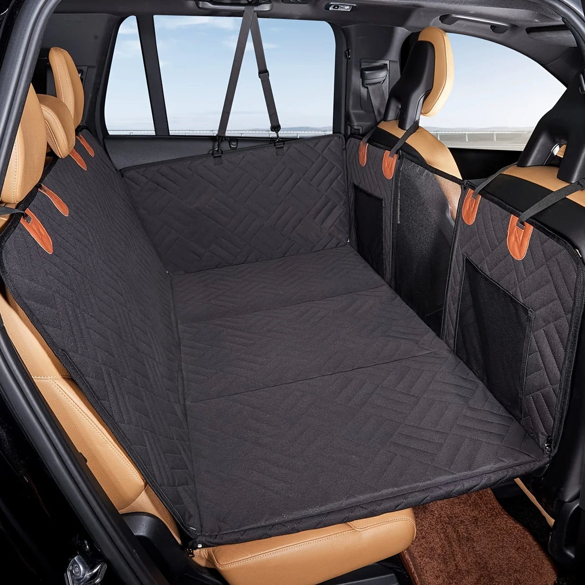 Funda de Asiento para Perros, Funda de Asiento para Mascotas, Impermeable, Tipo Hamaca, Resistente a Arañazos, Antideslizante, Duradera y Suave para el Asiento Trasero del Coche.