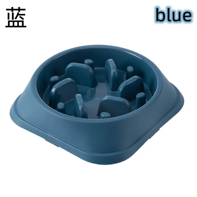 Cuenco de comida lenta para perros y gatos, ayuda para grasa, redondo saludable, antiasfixia, engrosado y antideslizante, formas de varios colores