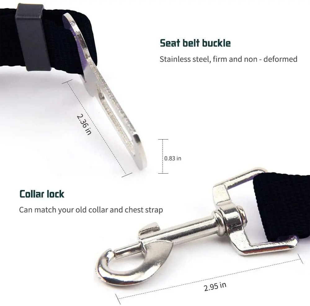 Cinturón de Seguridad Ajustable para Mascotas, Perros y Gatos, Arnés para Asiento de Coche, Clip de Seguridad, Correa de Tracción, Collares para Perros, Accesorios para Perros
