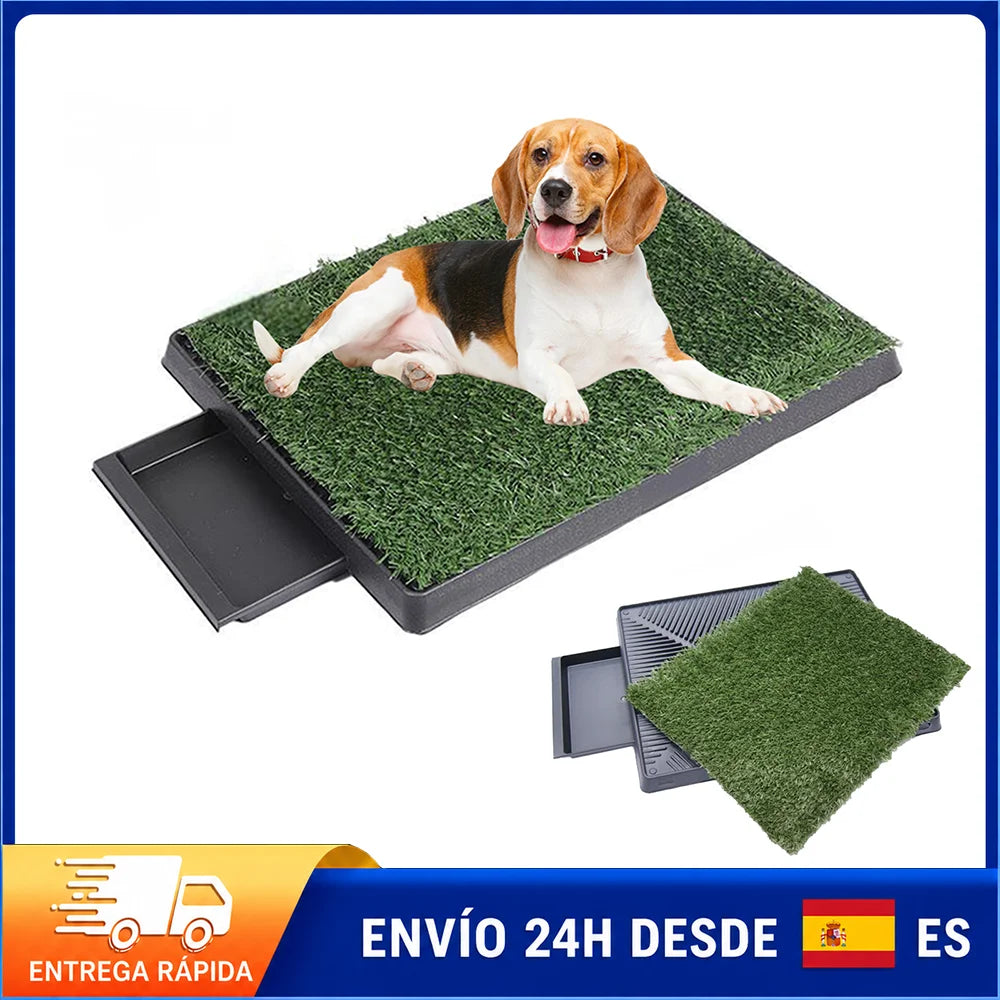 Inodoro portátil para perros, bandeja de malla de césped sintético antisalpicaduras, herramienta de limpieza de orina para mascotas, almohadilla de entrenamiento para inodoro de perros
