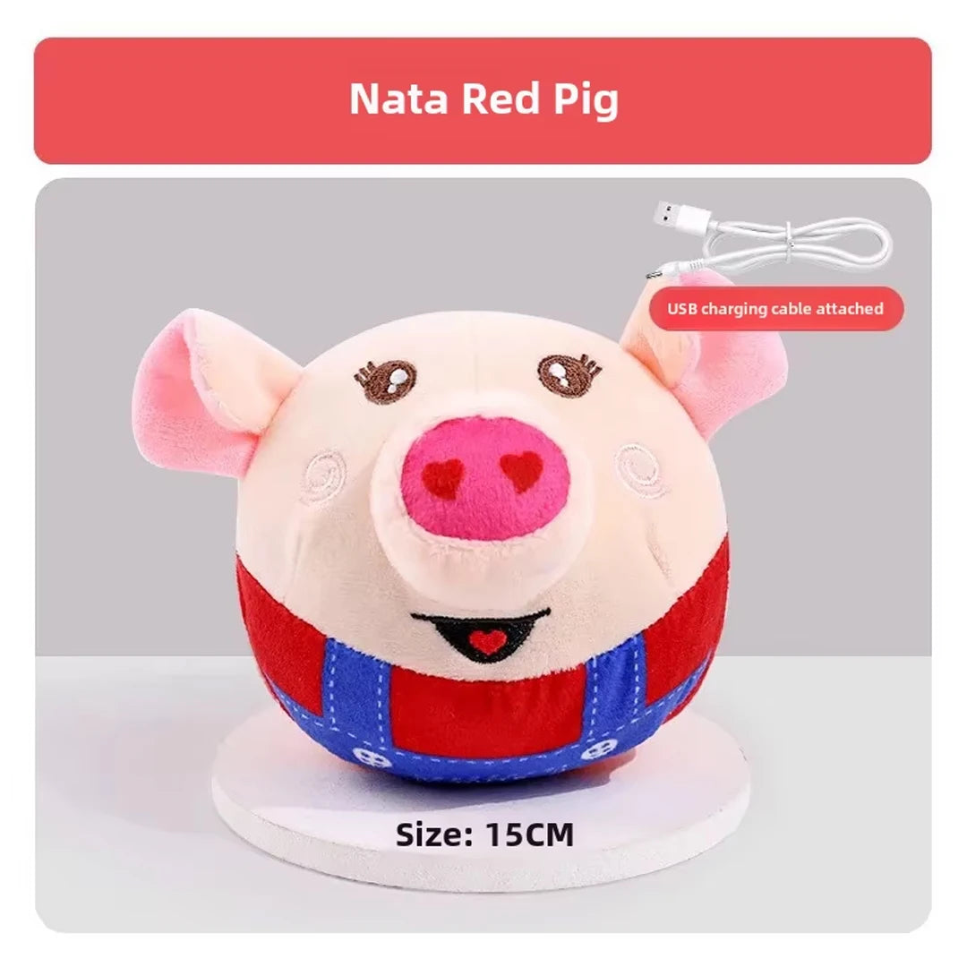Nuevos juguetes para perros, rompecabezas interactivo, pelota eléctrica de peluche para saltar, payaso recargable por USB, juguete de entrenamiento para perros de dibujos animados, producto para mascotas