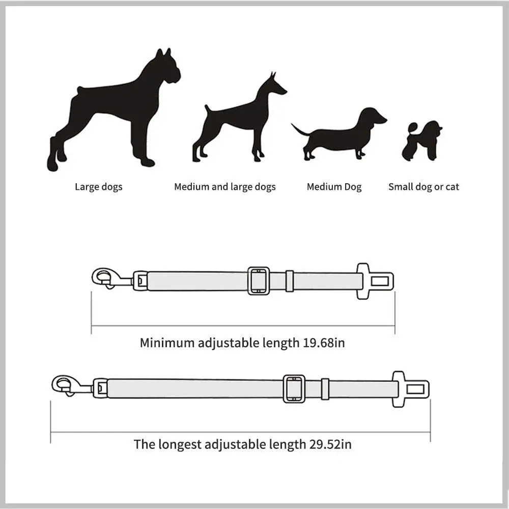 Cinturón de Seguridad Ajustable para Mascotas, Perros y Gatos, Arnés para Asiento de Coche, Clip de Seguridad, Correa de Tracción, Collares para Perros, Accesorios para Perros