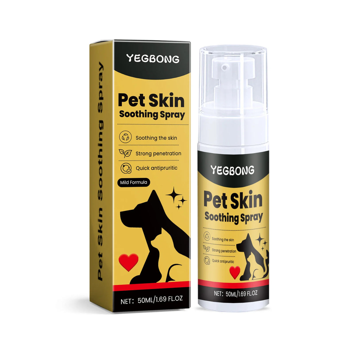 Spray para el cuidado de la piel de mascotas, alivia la molestia para perros, gatos, Control de piojos y pulgas, alivia el rasguño de la piel, lamer, Spray portátil para heridas de mascotas