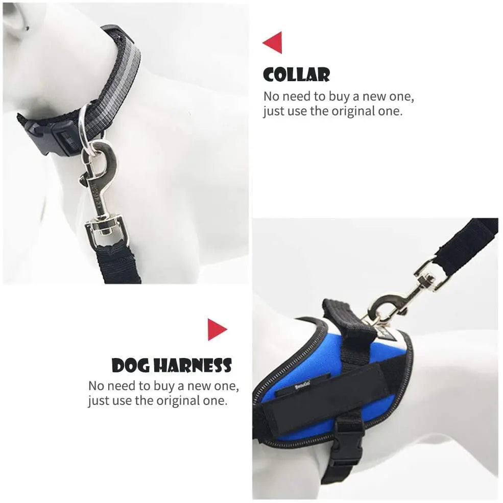 Cinturón de Seguridad Ajustable para Mascotas, Perros y Gatos, Arnés para Asiento de Coche, Clip de Seguridad, Correa de Tracción, Collares para Perros, Accesorios para Perros