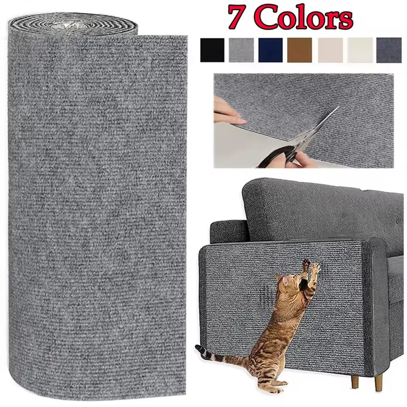 Protector de sofá rascador para gatos, 7 colores, almohadilla rascadora para gatos, protección de tablero, alfombra autoadhesiva recortable, alfombrilla rascadora para gatos DIY