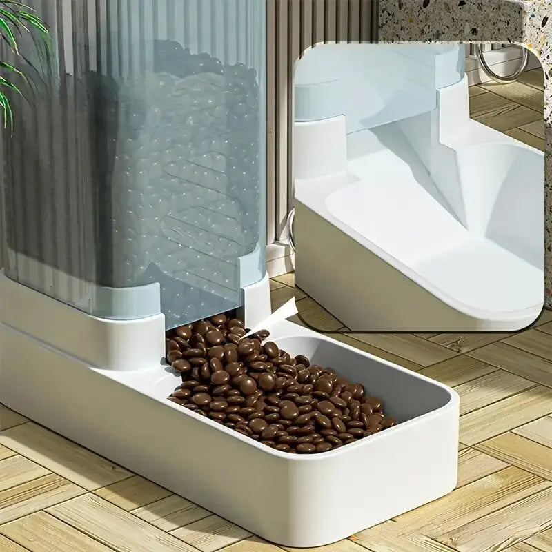 1 ud./2 uds. Alimentador automático para perros/dispensador de agua, juego de dispensador de agua y comida para perros por gravedad de plástico