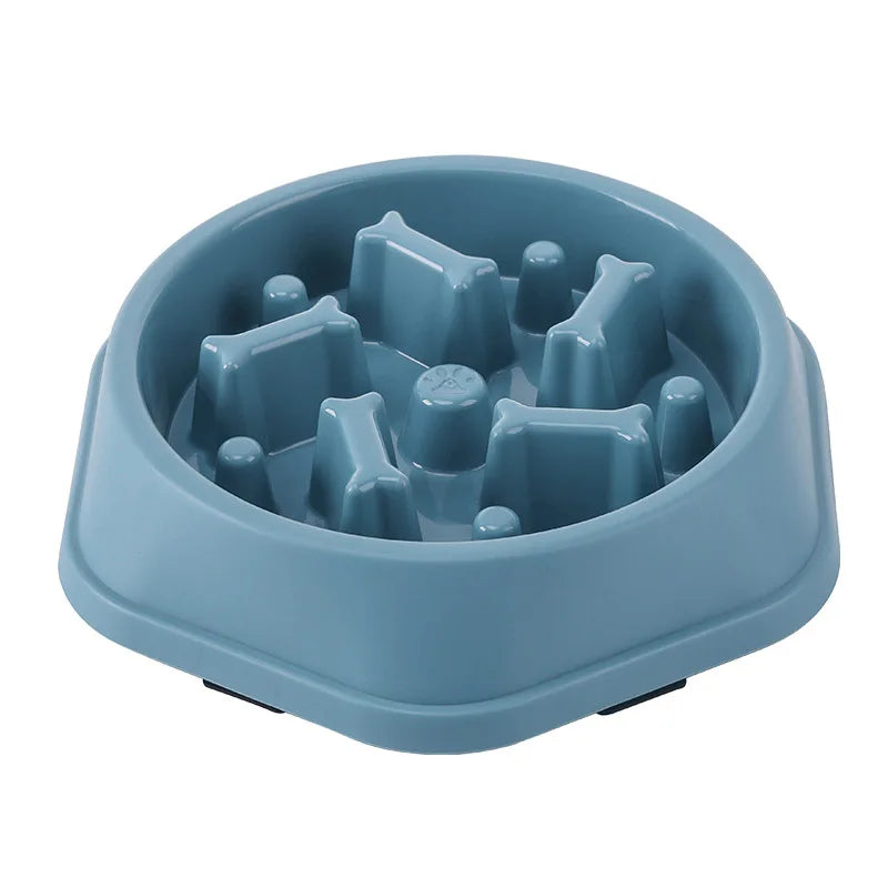 Cuenco de comida lenta para perros y gatos, ayuda para grasa, redondo saludable, antiasfixia, engrosado y antideslizante, formas de varios colores