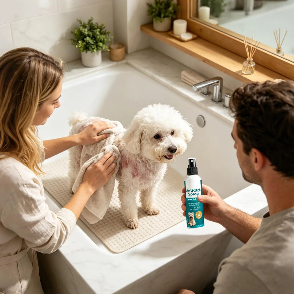 Pet Skin Soothing Spray, Anti-Itch, Hypoallergenic, Repairs, Relieves Scratches, Redness, Dryness, Skincare Spray for Sensitive Dogs and Cats