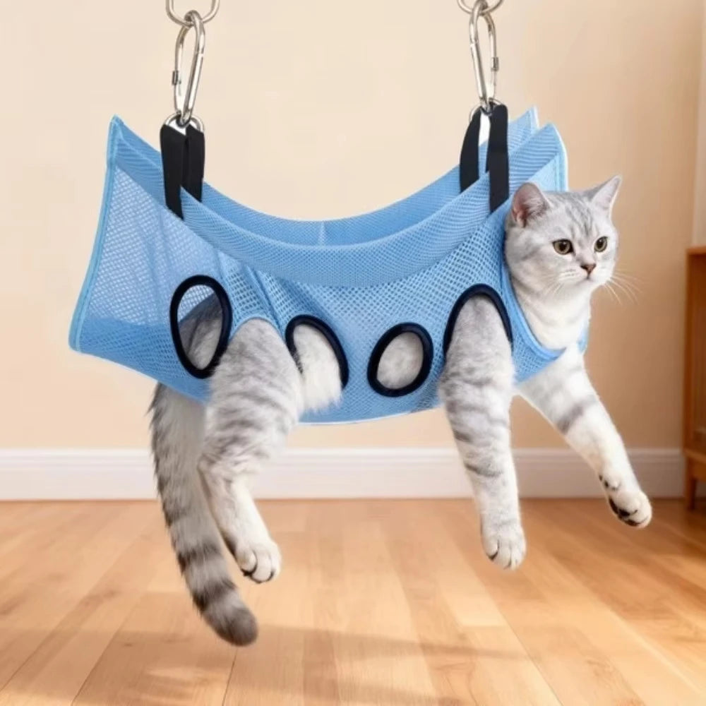 Soporte Plegable y Ajustable para Baño y Aseo de Mascotas, Hamaca de Malla para Lavado y Secado de Perros y Gatos