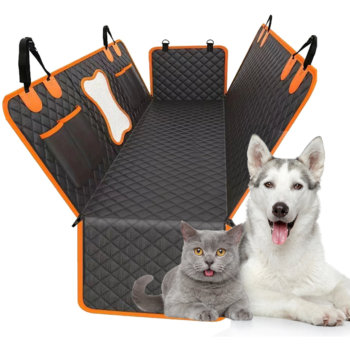 Funda Protectora para Asiento de Coche para Mascotas HoldPeak T0A66, Hamaca Impermeable para Perros, para SUV, Sedán, Camioneta, Antideslizante, Resistente a Arañazos, Accesorios de Viaje para Mascotas