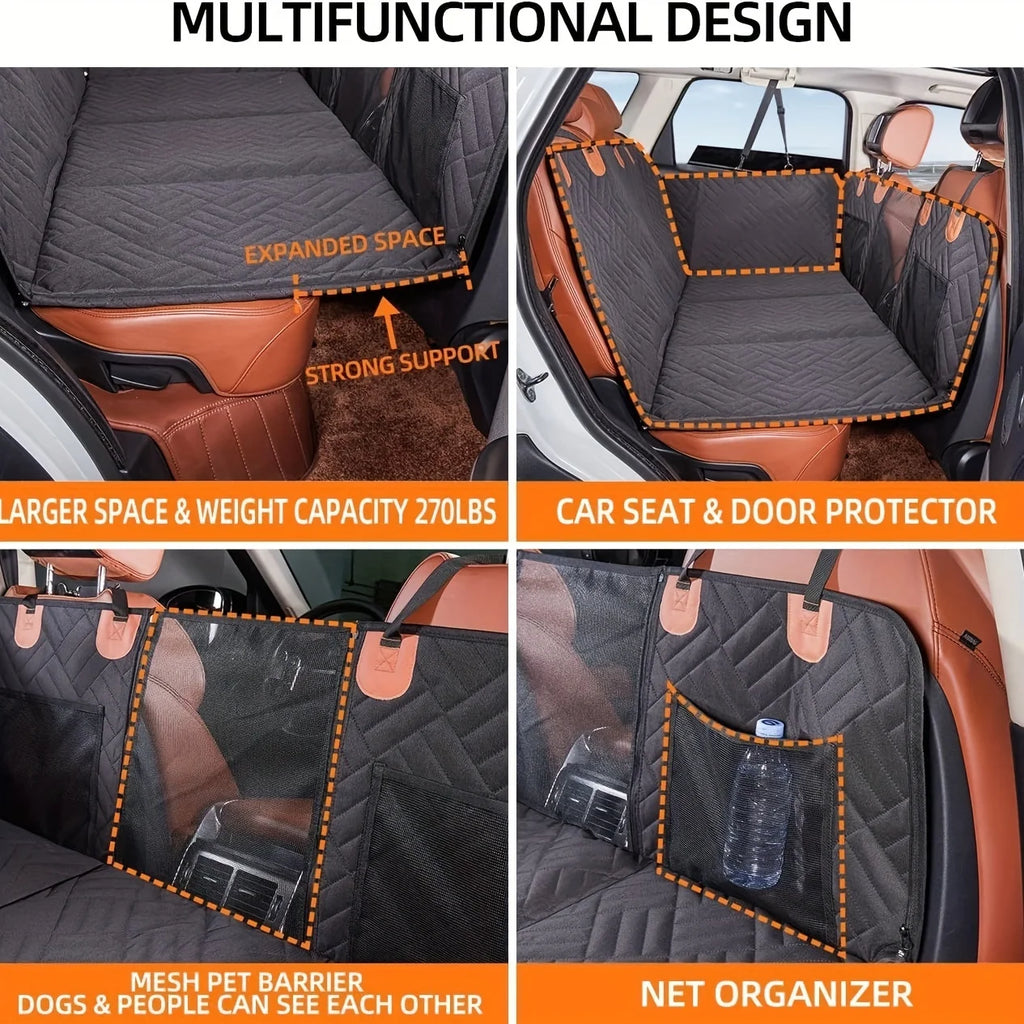 Funda de Asiento para Perros, Funda de Asiento para Mascotas, Impermeable, Tipo Hamaca, Resistente a Arañazos, Antideslizante, Duradera y Suave para el Asiento Trasero del Coche.