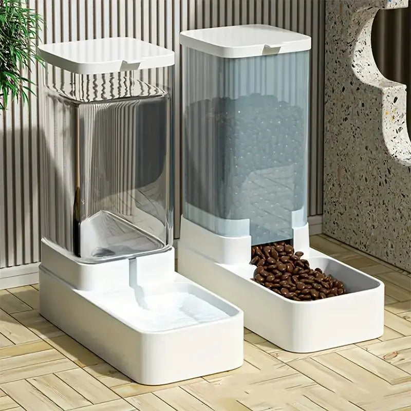 1 ud./2 uds. Alimentador automático para perros/dispensador de agua, juego de dispensador de agua y comida para perros por gravedad de plástico