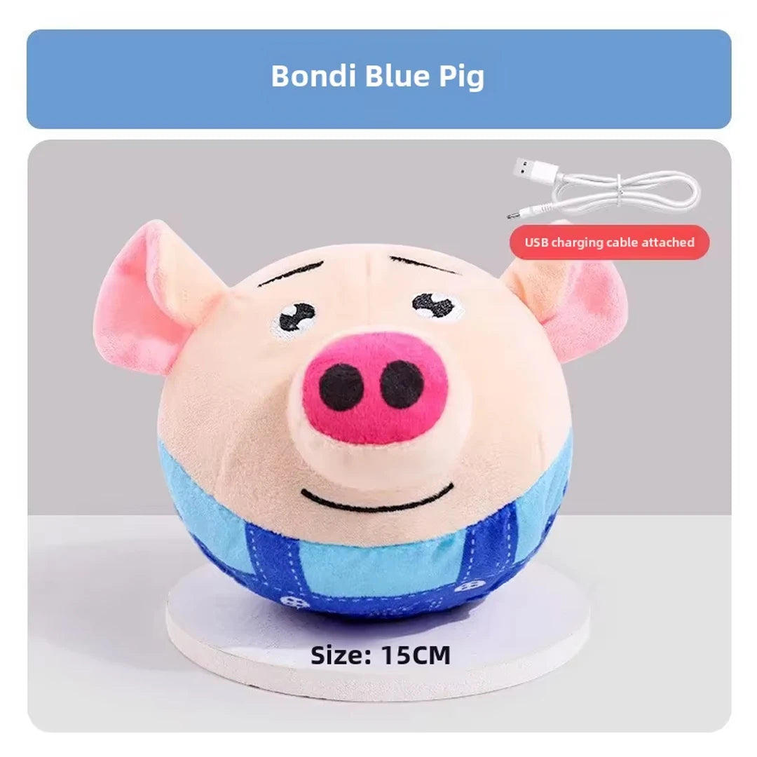 Nuevos juguetes para perros, rompecabezas interactivo, pelota eléctrica de peluche para saltar, payaso recargable por USB, juguete de entrenamiento para perros de dibujos animados, producto para mascotas