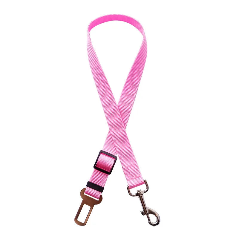 Accesorios ajustables para perros, cinturón de seguridad de coche para perros y gatos, asiento para mascotas, arnés para perros, Clip de plomo, palanca de seguridad, collares de tracción para perros