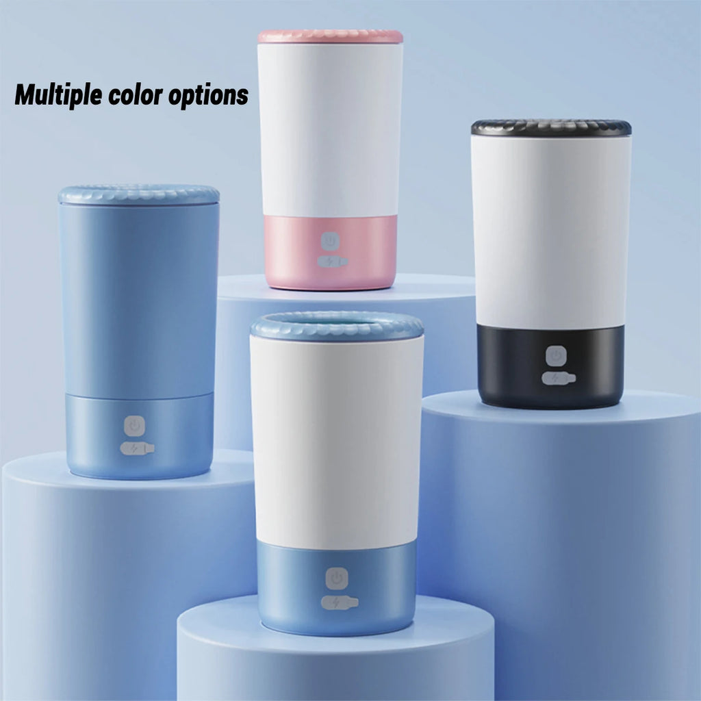 Lavadora de pies para mascotas, limpiador eléctrico de patas para mascotas, limpiador rápido automático para perros, taza para pies impermeable portátil de poco ruido