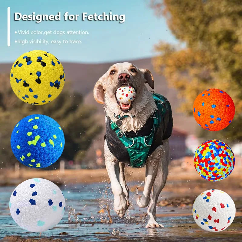 Pelota de juguete sólida resistente a mordeduras para perros pequeños y grandes, E-TPU de alta elasticidad, pelota para masticar para mascotas, juguete interactivo sin chirrido para cachorros