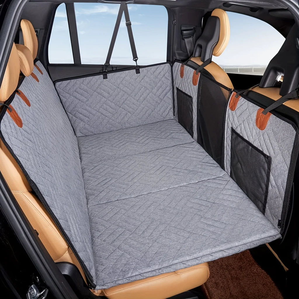 Funda de Asiento para Perros, Funda de Asiento para Mascotas, Impermeable, Tipo Hamaca, Resistente a Arañazos, Antideslizante, Duradera y Suave para el Asiento Trasero del Coche.