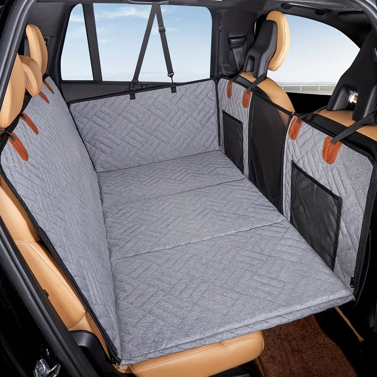 Funda de Asiento para Perros, Funda de Asiento para Mascotas, Impermeable, Tipo Hamaca, Resistente a Arañazos, Antideslizante, Duradera y Suave para el Asiento Trasero del Coche.