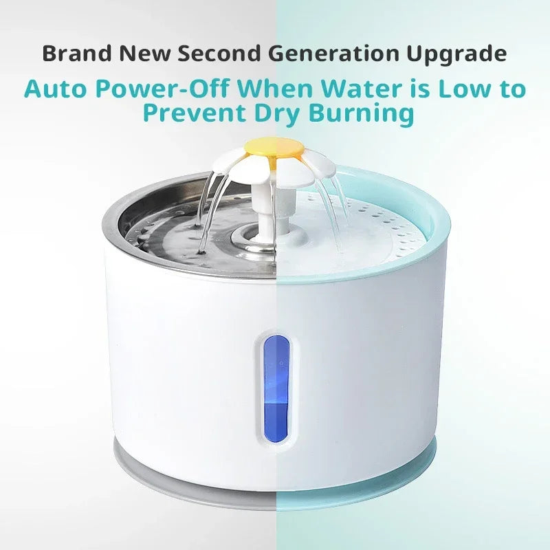 Fuente de Agua para Mascotas de Acero Inoxidable 3.2L con Bomba Silenciosa USB