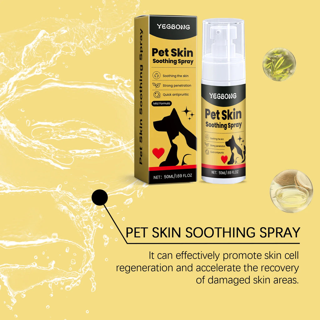 Spray para el cuidado de la piel de mascotas, alivia la molestia para perros, gatos, Control de piojos y pulgas, alivia el rasguño de la piel, lamer, Spray portátil para heridas de mascotas