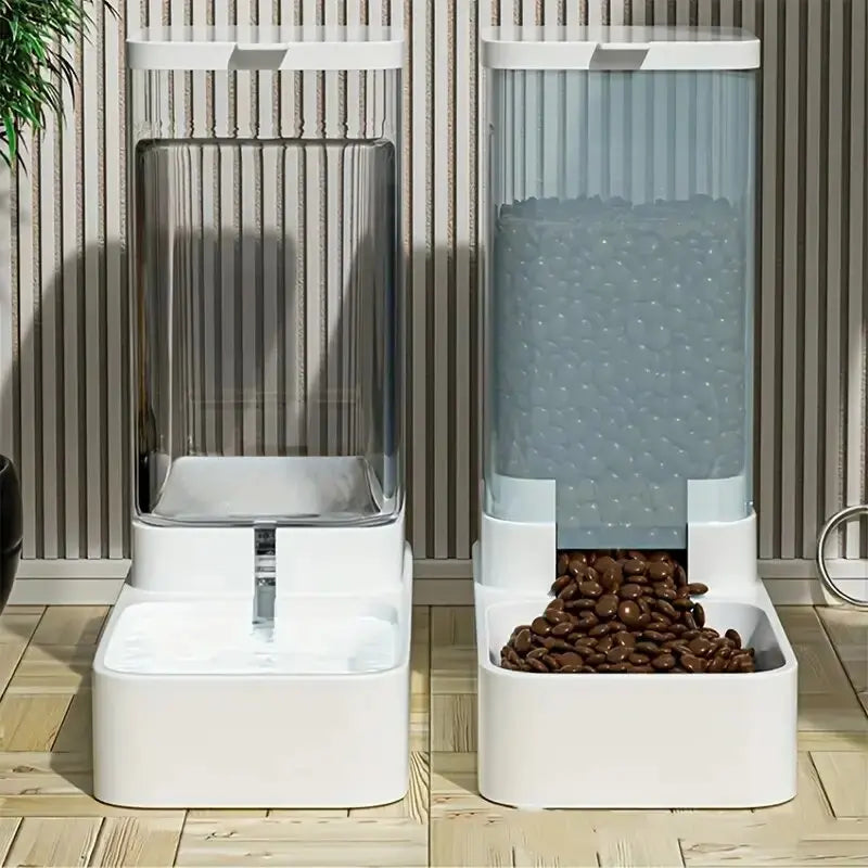 1 ud./2 uds. Alimentador automático para perros/dispensador de agua, juego de dispensador de agua y comida para perros por gravedad de plástico
