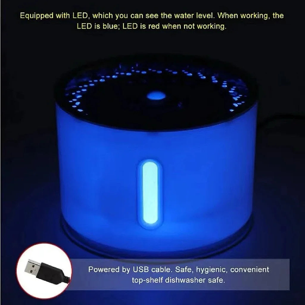 Fuente de Agua para Mascotas de Acero Inoxidable 3.2L con Bomba Silenciosa USB