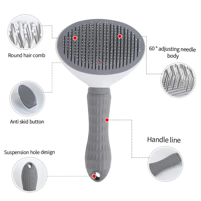 Cepillo autolimpiante para eliminar pelo de mascotas, cepillo para gatos, peine para eliminar pelo de mascotas, cepillos de aseo para gatos, peines para perros, accesorios para gatos