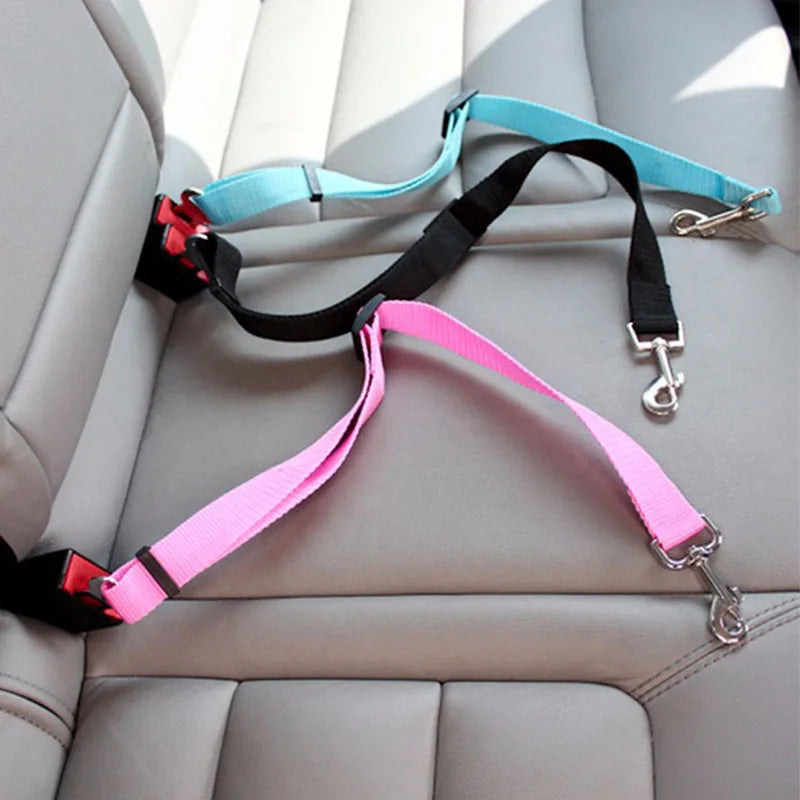 Cinturón de Seguridad Ajustable para Mascotas, Perros y Gatos, Arnés para Asiento de Coche, Clip de Seguridad, Correa de Tracción, Collares para Perros, Accesorios para Perros