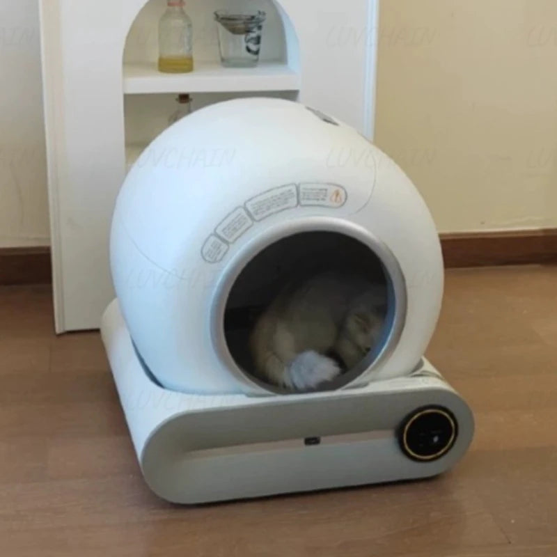 Caja de arena inteligente para gatos, completamente automática, gran capacidad, semicerrada, inodoro inteligente para gatos, Control remoto por aplicación
