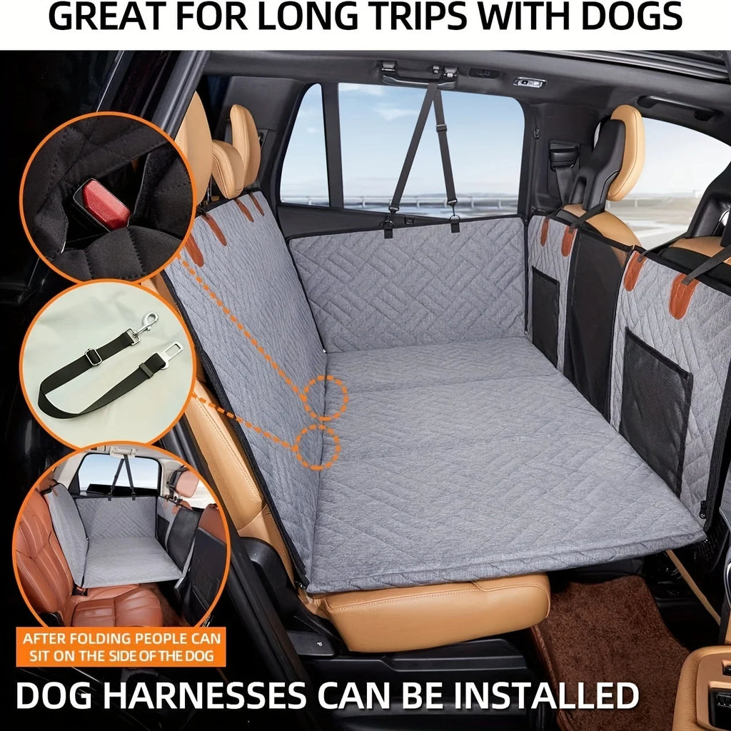 Funda de Asiento para Perros, Funda de Asiento para Mascotas, Impermeable, Tipo Hamaca, Resistente a Arañazos, Antideslizante, Duradera y Suave para el Asiento Trasero del Coche.