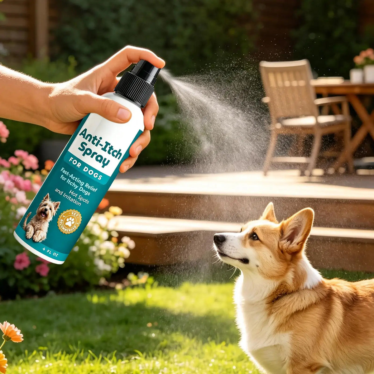 Spray Calmante para la Piel de Mascotas, Antipicazón, Hipoalergénico, Repara, Alivia Rasguños, Enrojecimiento, Sequedad, Spray para el Cuidado de la Piel Sensible de Perros y Gatos