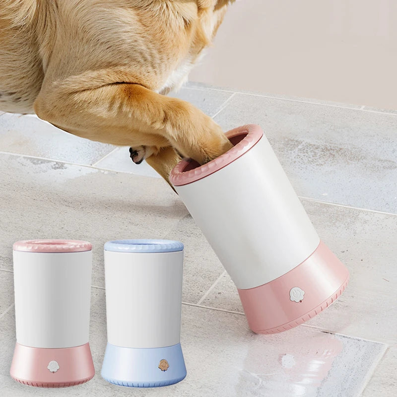 Lavadora de patas de perro portátil para mascotas, limpiador automático de patas de mascotas, masajeador eléctrico de patas, limpiador de patas de perro recargable por USB automático
