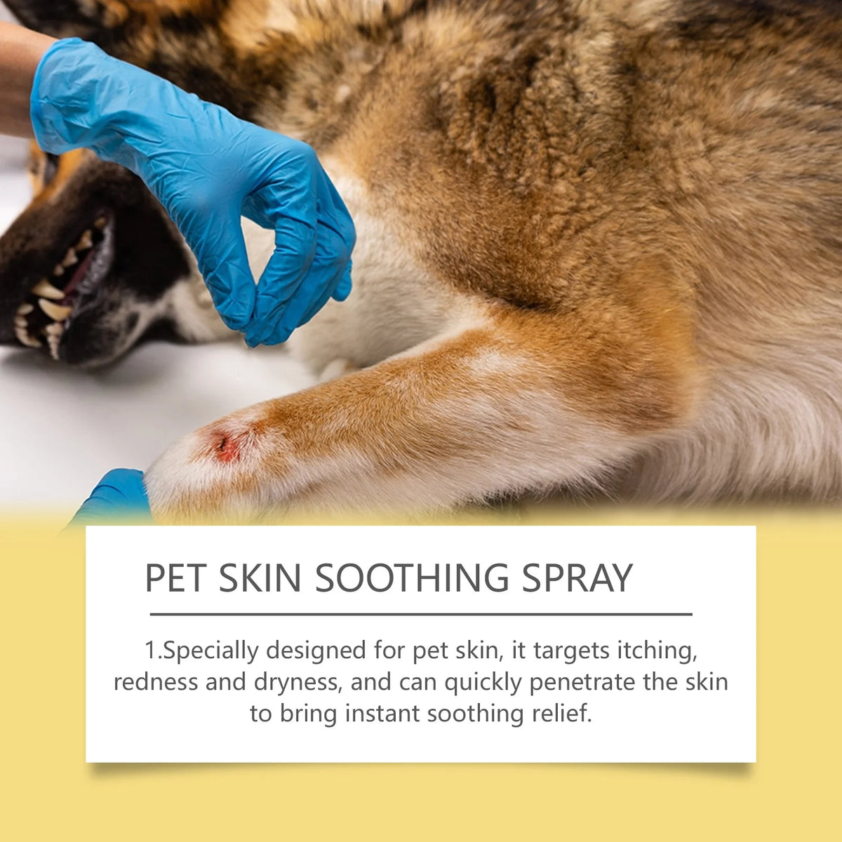 Spray para el cuidado de la piel de mascotas, alivia la molestia para perros, gatos, Control de piojos y pulgas, alivia el rasguño de la piel, lamer, Spray portátil para heridas de mascotas