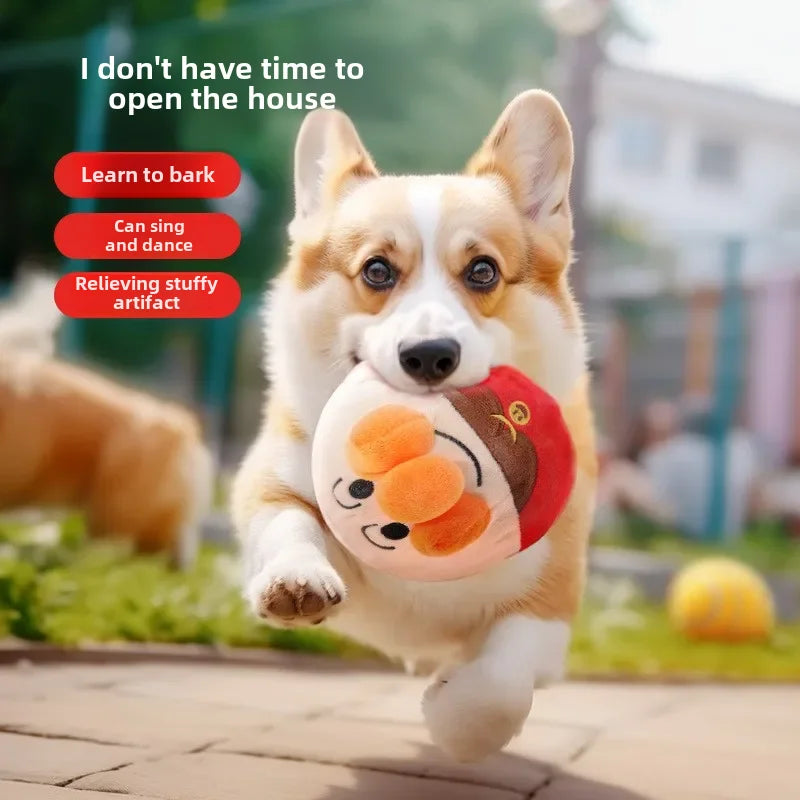Nuevos juguetes para perros, rompecabezas interactivo, pelota eléctrica de peluche para saltar, payaso recargable por USB, juguete de entrenamiento para perros de dibujos animados, producto para mascotas