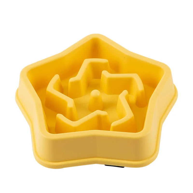 Cuenco de comida lenta para perros y gatos, ayuda para grasa, redondo saludable, antiasfixia, engrosado y antideslizante, formas de varios colores